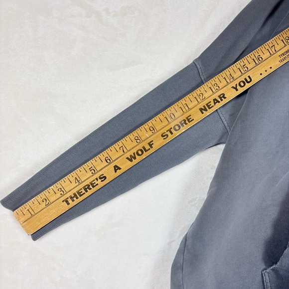 ALLSAINTS Xonda Full Zip Hoodie Women Sz Medium Gray Cotton Distressed Oversized - Picture 9 of 16
